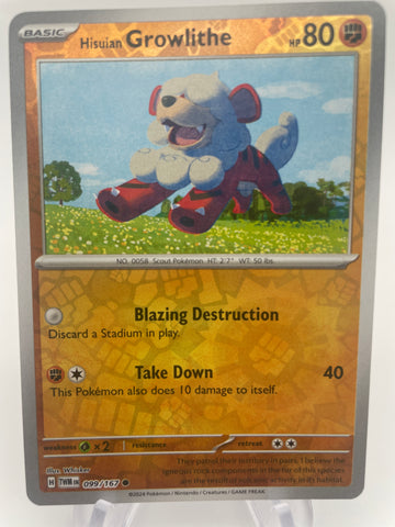 Hisuian Growlithe TWMen 099/167 RH Reverse Holo