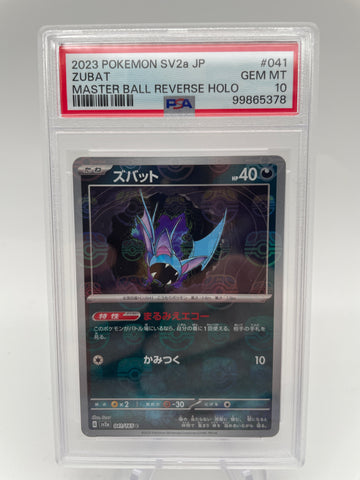 PSA10 Pokemon Japanese sv2a 041/165 Zubat Master Ball Reverse Holo 151