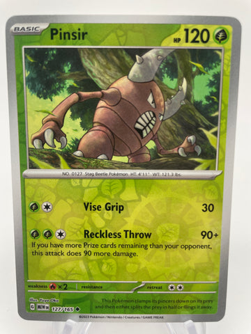 Pinsir MEWen 127/165 RH Reverse Holo