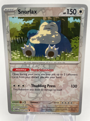 Snorlax MEWen 143/165 RH Reverse Holo
