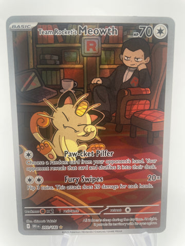 Team Rocket's Meowth DRIen 203/182 Illustration Rare