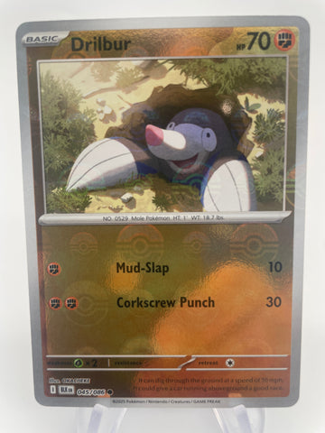 Drilbur BLKen 045/086 Reverse Holo RH Poke Ball