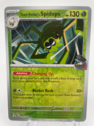 Team Rocket's Spidops DRIen 020/182 Reverse Holo RH