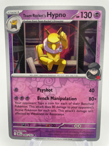 Team Rocket's Hypno DRIen 080/182 Reverse Holo RH