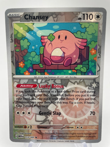 Chansey MEWen 113/165 RH Reverse Holo